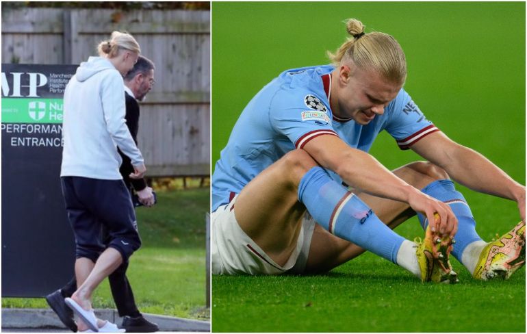 Man City Injury News Erling Haaland Limping To Medical Centre