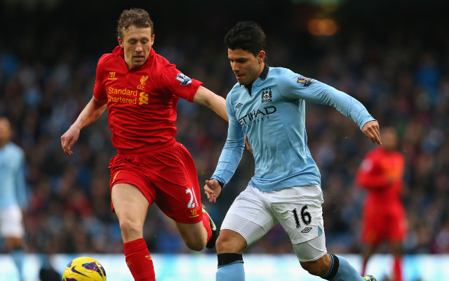 Lucas Leiva Liverpool Sergio Aguero Manchester City
