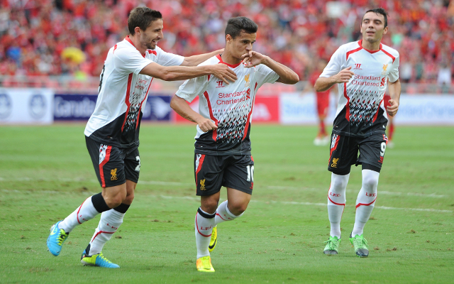 Fabio Borini Philippe Coutinho Iago Aspas Liverpool