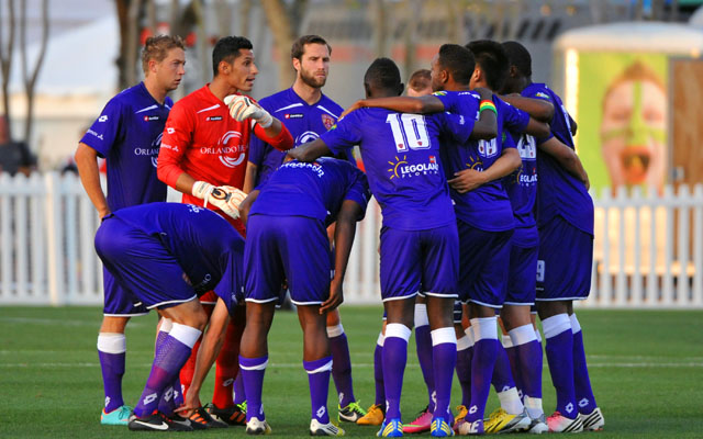 Orlando City SC team huddle