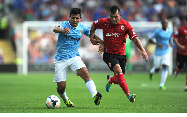 Sergio Aguero Manchester City Gary Medel Cardiff