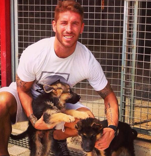 Sergio Ramos and his pups