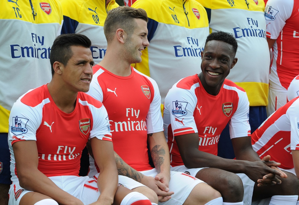 Alexis, Wilshere, Welbeck at Arsenal photocall