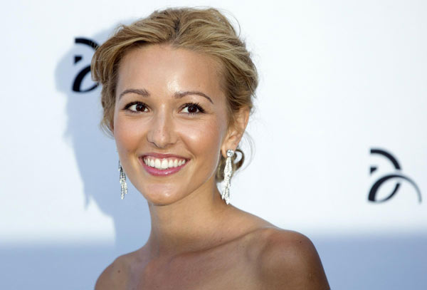 Jelena Ristic, wife of Novak Djokovic, smiling