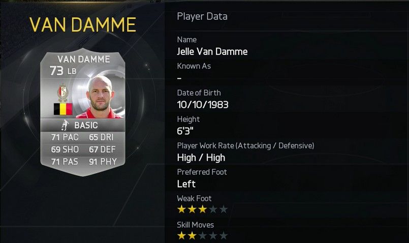 Jelle Van Damme FIFA 15