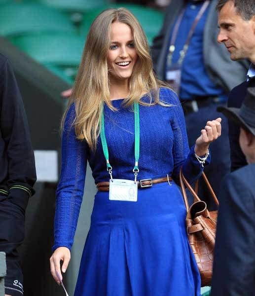 Kim Sears, Andy Murray's girlfriend, in blue dress