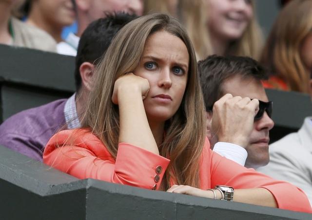 Kim Sears, Andy Murray's girlfriend, looking serious