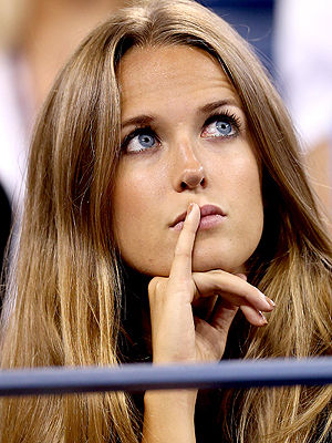 Kim Sears, Andy Murray's girlfriend, looking thoughtful