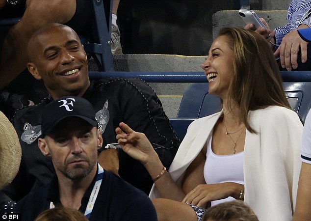 Thierry Henry and girlfriend Andrea Rajacic (Hugh Jackman in the foreground)