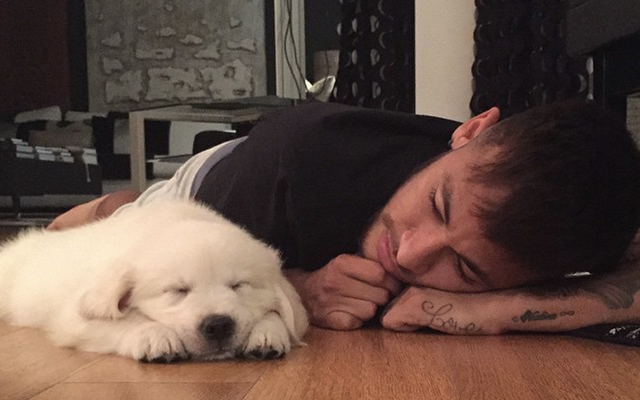 Neymar and dog