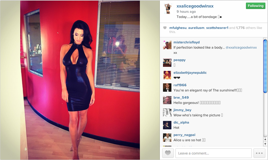 Alice Goodwin Insta post