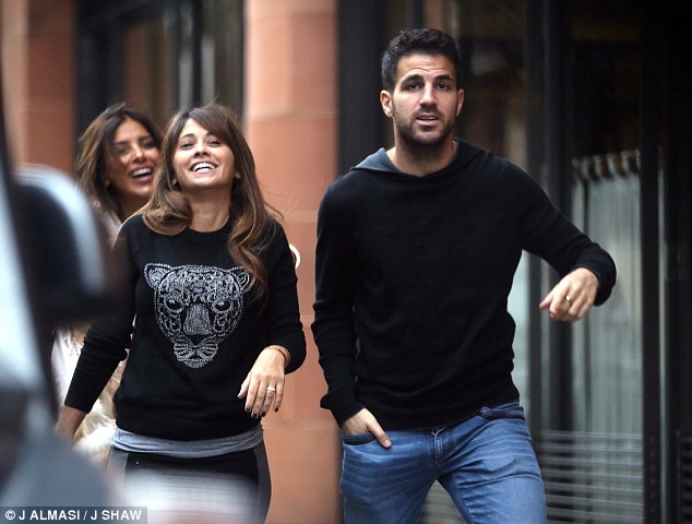 Antonella Roccuzzo (Messi's girlfriend) and Cesc Fabregas