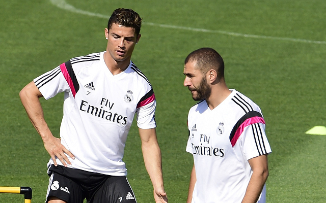 Karim Benzema Cristiano Ronaldo Real Madrid Training