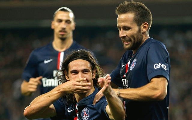Edinson Cavani Yohan Cabaye PSG Paris Saint-Germain