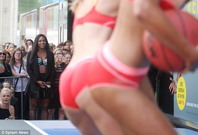 Serena watches models dance at Berlei bras event
