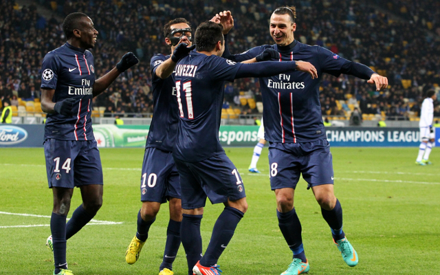 Blaise Matuidi Zlatan Ibrahimovic Ezequiel Lavezzi PSG