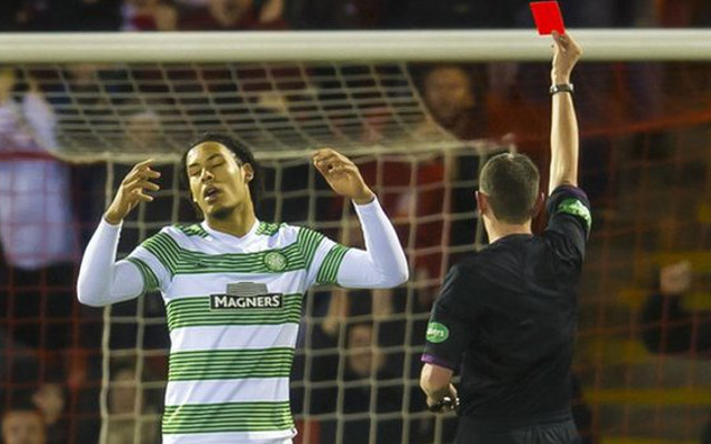 Virgil van Dijk Red Card Celtic
