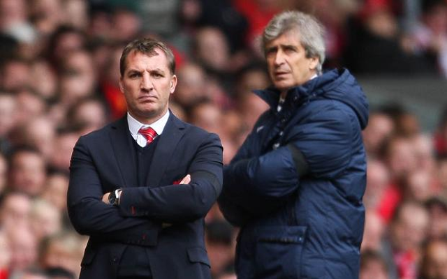Brendan Rodgers Liverpool Manuel Pellegrini Manchester City