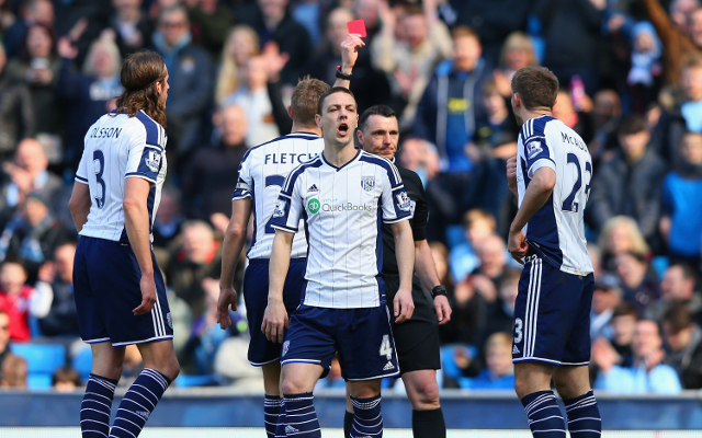 West Brom Man City Red Card