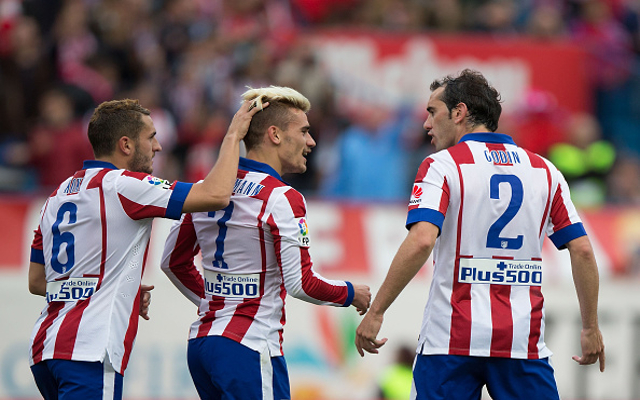 Koke Antoine Griezmann Diego Godin Atletico Madrid