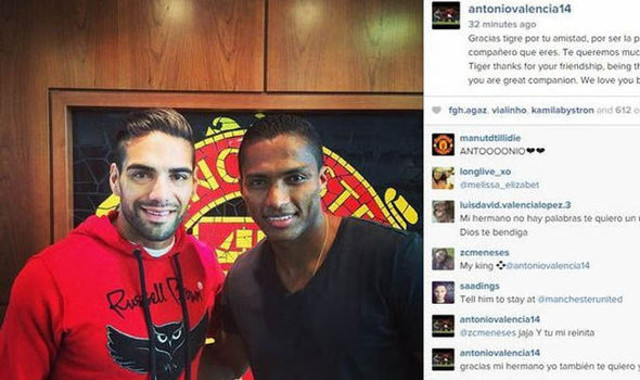 antonio valencia radamel falcao manchester united instagram