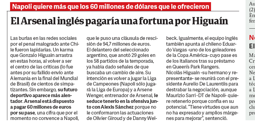 Clarin Higuain