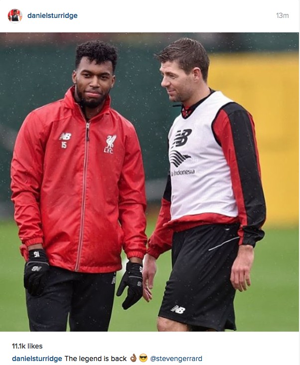 Daniel Sturridge Instagram post