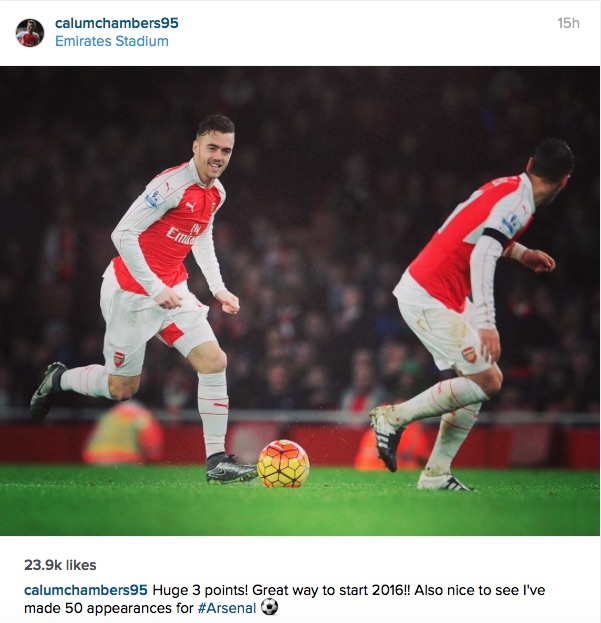 Calum Chambers Arsenal Instagram