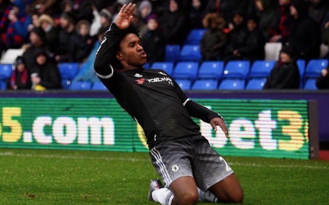 Willian celebrates goal v Crystal Palace