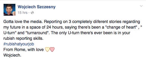 Wojciech Szczesny Facebook