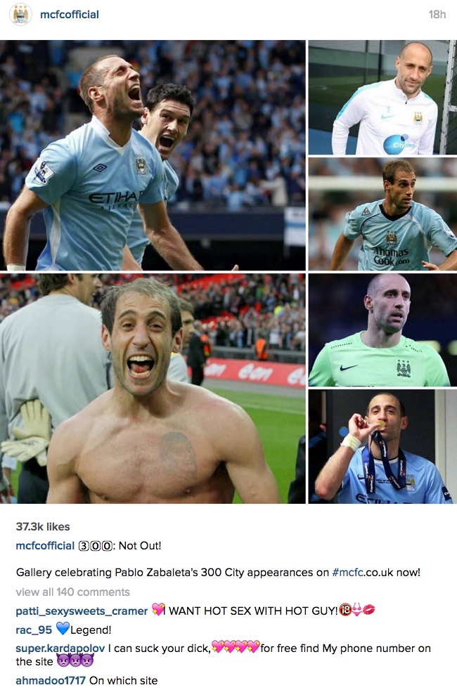 Pablo Zabaleta Instagram sex pests