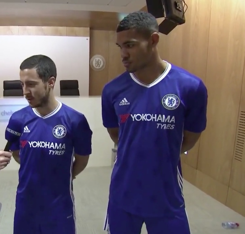Chelsea home kit, worn by Eden Hazard and Ruben Loftus-Cheek