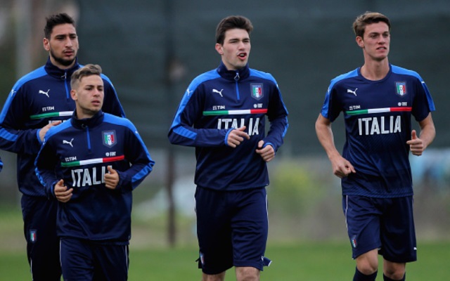 Gianluigi Donnarumma, Federico Ricci, Alessio Romagnoli and Daniele Rugani