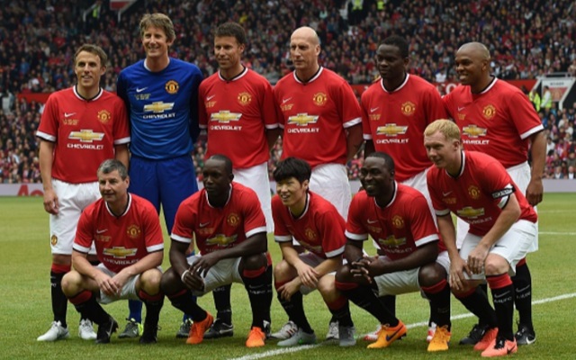 Manchester United legends, Phil Neville, Edwin van der Saar, Ronny Johnsen, Jaap Stam, Louis Saha, Quinton Fortune, Denis Irwin, Dwight Yorke, Park Ji-Sung, Andy Cole, Paul Scholes