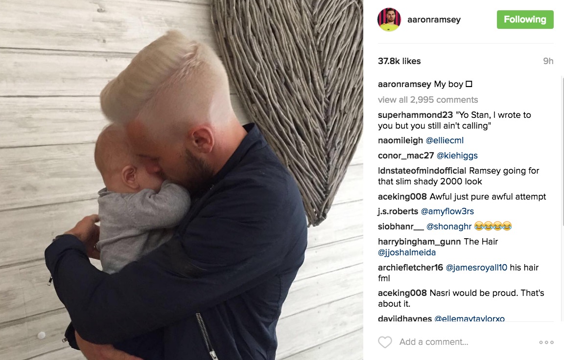 Aaron Ramsey Instagram hair hate