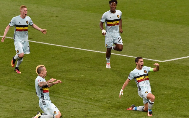 Eden Hazard celebrates vs Hungary