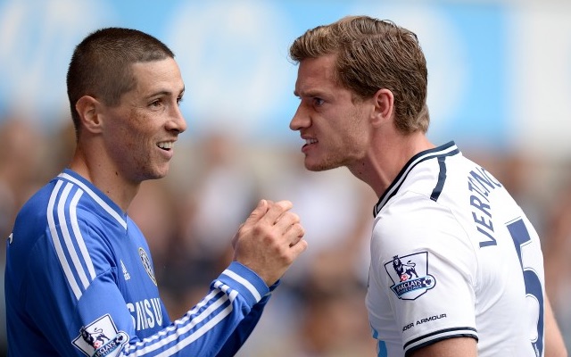 Fernando Torres and angry Jan Vertonghen