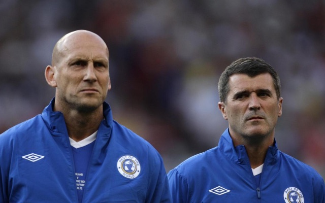 Jaap Stam and Roy Keane