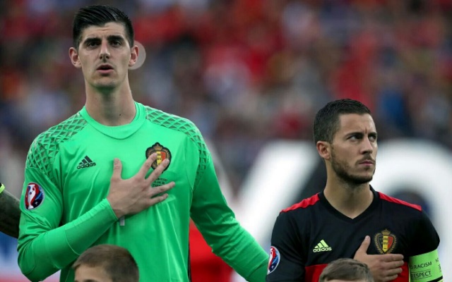 Thibaut Courtois and Eden Hazard for Belgium