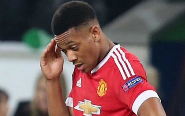 Anthony Martial looks annoyed