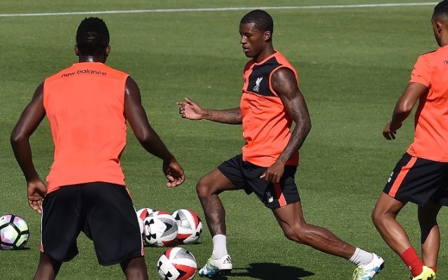 Georginio Wijnaldum first Liverpool training session