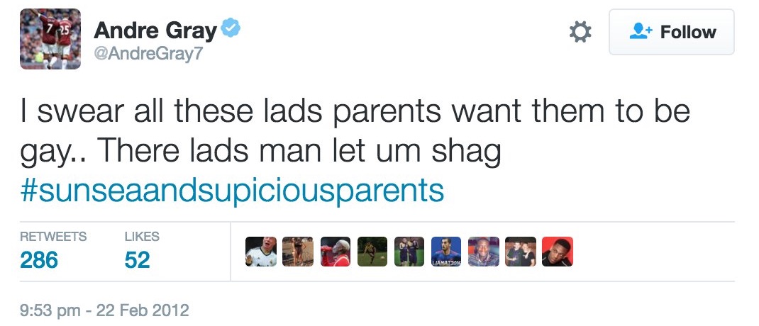 Andre Gray parenting advice tweet