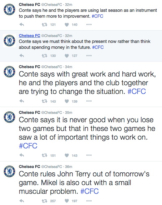 Chelsea FC tweets