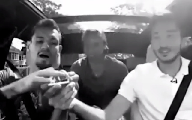 Dejan Lovren driving while using mobile phone