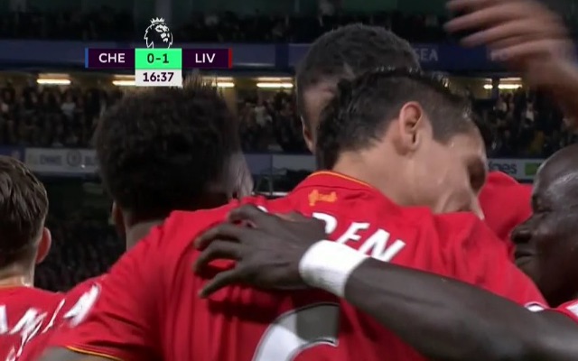 Dejan Lovren goal celebration v Chelsea