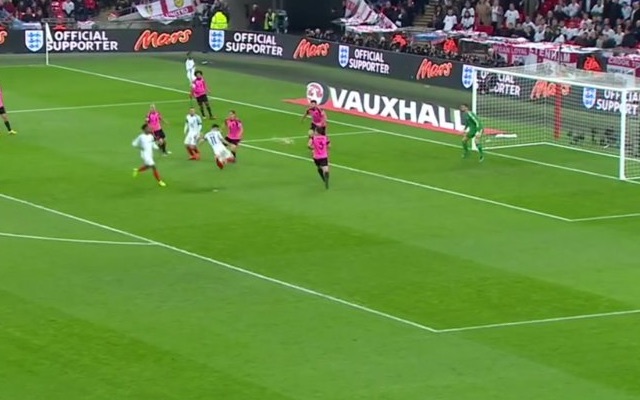 Adam Lallana scores in England v Scotland