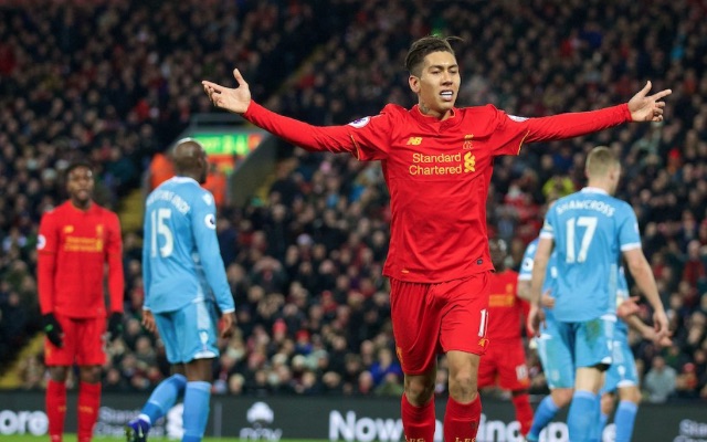 Roberto Firmino during Liverpool 4-1 Stoke