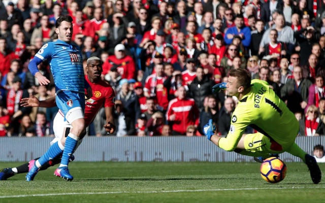 Paul Pogba shot saved by Artur Boruc