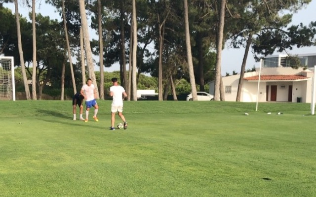Alex Bruce and John Terry in summer training