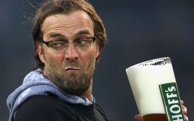 Jurgen Klopp drinking beer